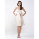 Affordable Short Sweetheart Satin Bridesmaid/ Wedding Party Dresses