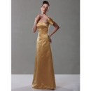 Winter Strapless Floor-Length Satin Bridesmaid Dresses with Wraps
