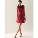 Sheath/ Column Bateau Neckline Short/ Mini Taffeta Cocktail Dress