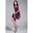 Discount Modest A-Line Square Organza Short Homecoming / Prom Dresses