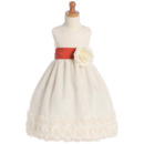 Adorable Tea Length Floral First Communion Dresses with Belts