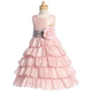 Adorable Princess Layered Skirt Flower Girl Dresses with Belts