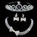 Crystal Earring Necklace Tiara Set Wedding Bridal Jewelry Collection