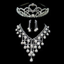 Crystal Earring Necklace Tiara Set Wedding Bridal Jewelry Collection