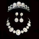 Crystal Earring Necklace Tiara Set Wedding Bridal Jewelry Collection