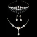 Crystal Earring Necklace Tiara Set Wedding Bridal Jewelry Collection