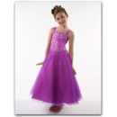 Tulle Lavender Easter Girls Dresses/ Square Beaded Flower Girl Dresses