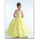 Layered Daffodil Easter Girls Dresses/ Pretty Organza Flower Girl Dresses