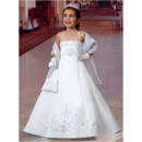 A-Line Spaghetti Straps Satin First Communion Dresses with Scarfs