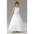 Lovely A-Line Sleeveless Ankle Length Satin First Communion Dresses