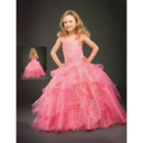 Ball Gown Tulle Layered Pink Easter Girls Dresses/ Flower Girl Dresses