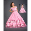 Taffeta Layered Sash Pink Easter Girls Dresses/ Flower Girl Dresses