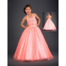 Halter Tulle Bow Easter Girls Dresses/ Flower Girl Dresses