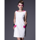 White Short Holiday Dresses/ Designer Column Satin Homecoming Dresses