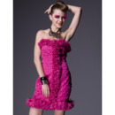 Discount Column Short Holiday Dresses/ Chic Ruffle Strapless Homecoming Dresses