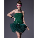 Chic Column Short Holiday Dresses/ 2018 Green Strapless Homecoming Dresses