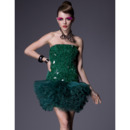 Chic Column Short Holiday Dresses/ Green Strapless Homecoming Dresses