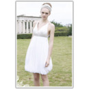 White Empire Short Cocktail Dresses/ Affordable V-Neck Chiffon Party Dresses
