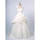 Fall V-Neck A-Line Wedding Dresses/ Affordable Long Church Bridal Gowns