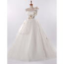 Discount One Shoulder A-Line Wedding Dresses/ Elegant Long Church Bridal Gowns