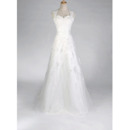 Fall A-Line Stylish Wedding Dresses/ Affordable Floor Length Backless Bridal Gowns