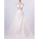 Fall Floor Length A-Line Wedding Dresses/ Affordable Satin Church Bridal Gowns