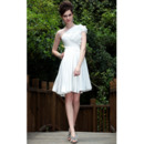 Discount Stylish A-Line One Shoulder Satin Pleated Short Wedding Dresses/ Bridal Dresses