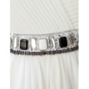 Affordable Custom Sheath Round Neck Floor Length Chiffon Wedding Dresses
