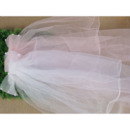 White/ Pink Organza Flower Girl Veils with Bows