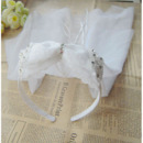 White Organza Flower Girl Veils with Bows