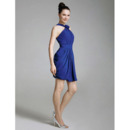 Chiffon Satin Sheath/ Column Straps Short/ Mini Cocktail Dresses inspired by Ginnifer Goodwin at Golden Globe