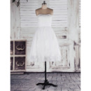 Elegant A-Line Strapless Applique Short Reception Wedding Dresses