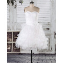 A-Line Sweetheart Ruffle Short Reception Wedding Dresses