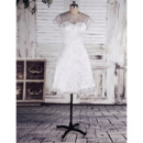 Custom Lace Short Reception Wedding Dresses with Short Sleeves