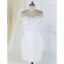 Summer Taffeta Sweetheart Column Short Petite Wedding Dresses