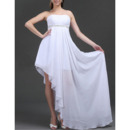 Discount Sexy Empire Strapless Chiffon Asymmetric Wedding Dresses