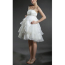 Discount Strapless Short Maternity Wedding Dresses for Pregnant Brides