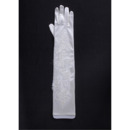 Elbow Jersey Ivory Wedding Gloves with Applique