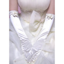 Elbow Satin Ivory Wedding Gloves with Bows