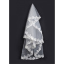 1 Layer Chapel with Applique Ivory Wedding Veils
