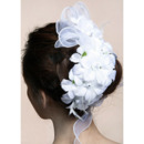 Gorgeous White Raw Silk Tulle Flowers/ Headpieces for Brides