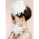 Stunning White Silk Tulle Fascinators/ Wrist Flowers for Brides