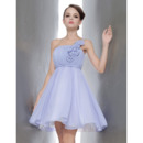 Custom Princess One Shoulder Mini Chiffon Bridesmaid Dresses