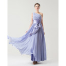 Inexpensive One Shoulder Ankle Length Chiffon Bridesmaid Dresses