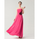 Fall Strapless Floor Length Chiffon Bridesmaid Dresses