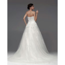 Winter Elegant A-Line Strapless Chapel Train Wedding Dresses