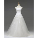 Winter Elegant A-Line Strapless Chapel Train Wedding Dresses