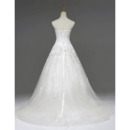 Winter Elegant A-Line Strapless Chapel Train Wedding Dresses