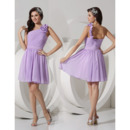 Sexy A-Line One Shoulder Short/ Mini Chiffon Bridesmaid Dresses