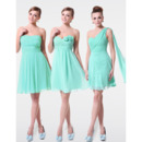 Discount Sexy A-Line Short Chiffon Bridesmaid Dresses for Summer